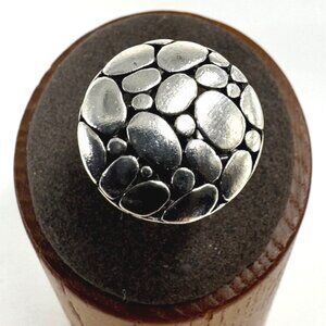 VTG Solid Sterling Silver 925 Textured Pebble Design Band Ring Size 6